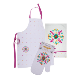 Certified Organic Cotton Aprons, Oven Mitts and Tea Towels - available from www.flowerorganics.com.au